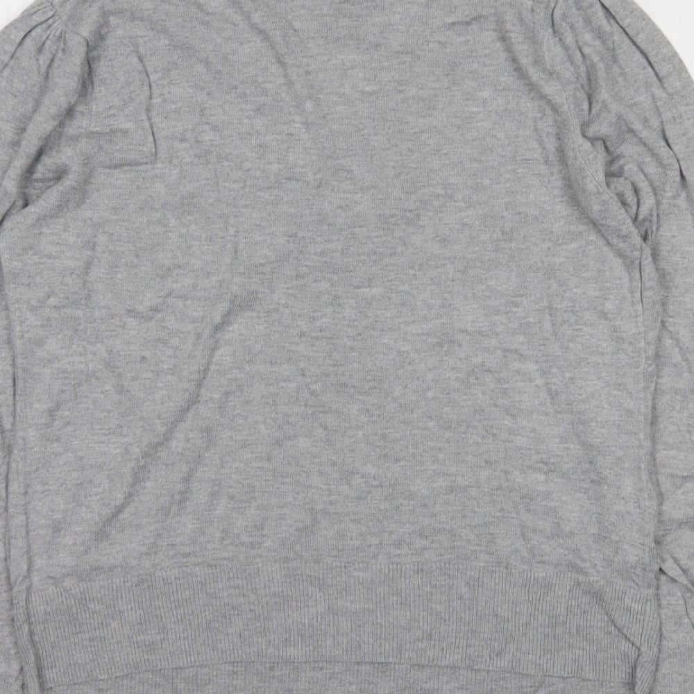 TU Womens Grey  Viscose Pullover Sweatshirt Size 14  Button