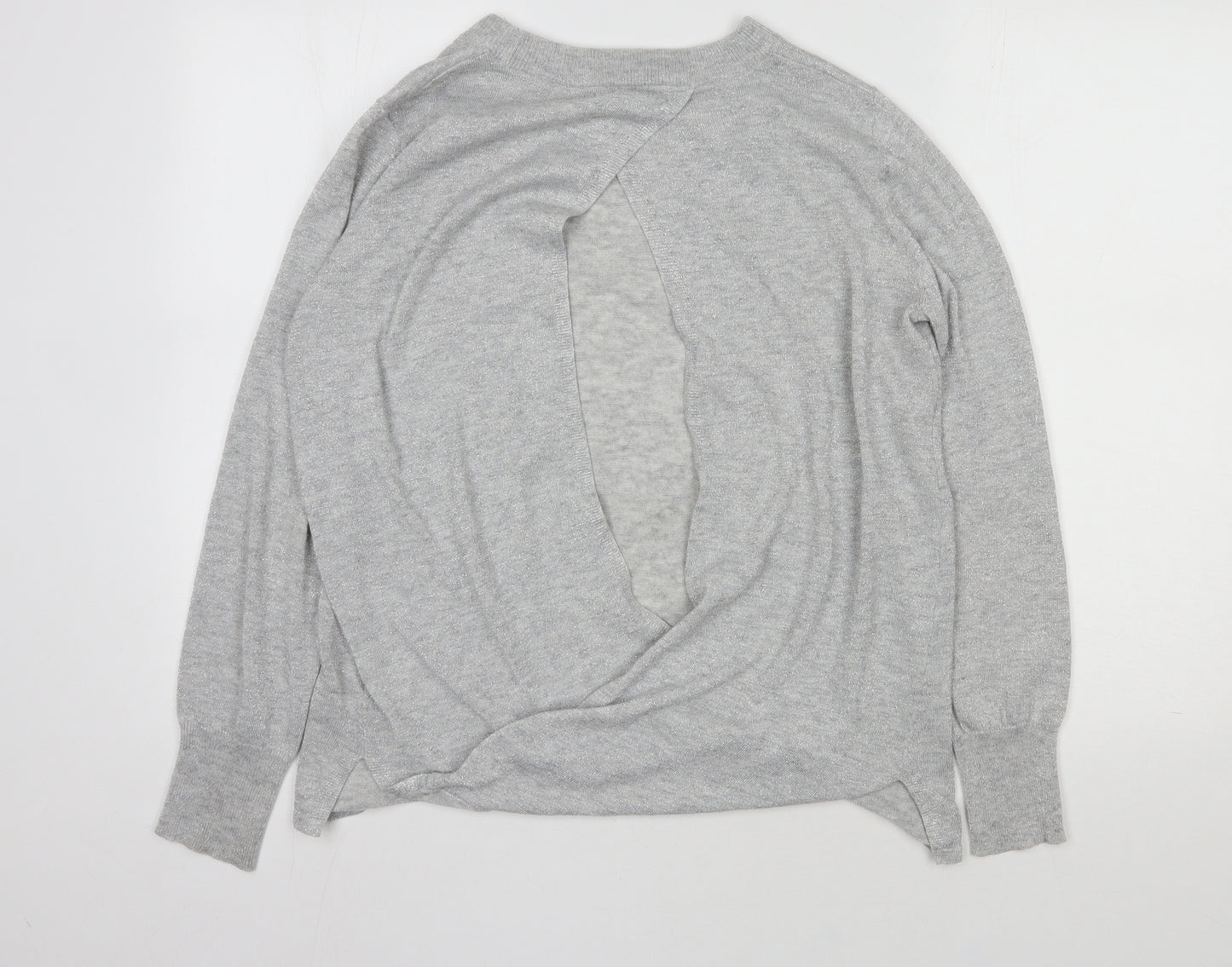 Oliver Bonas Womens Silver  Polyester Pullover Sweatshirt Size 12  Pullover