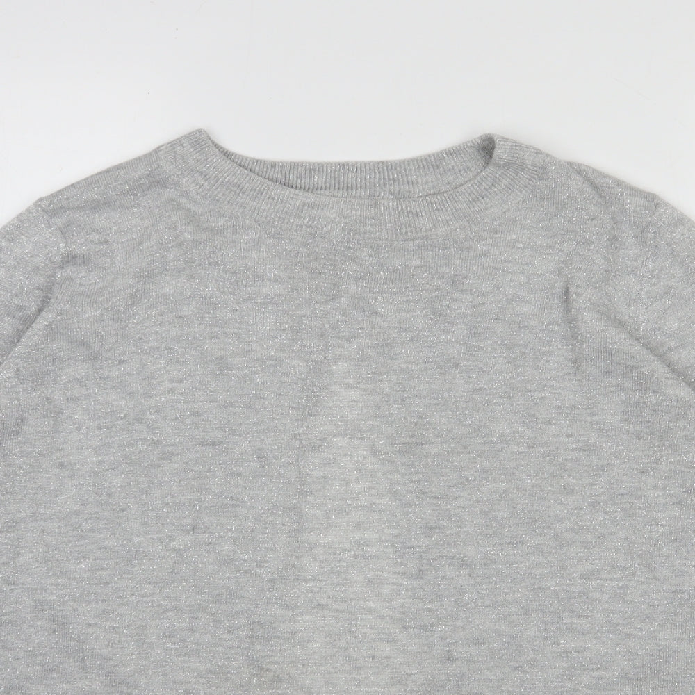 Oliver Bonas Womens Silver  Polyester Pullover Sweatshirt Size 12  Pullover