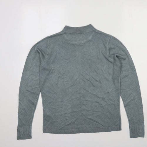 Mia Moda Womens Grey Round Neck  Acrylic Pullover Jumper Size M