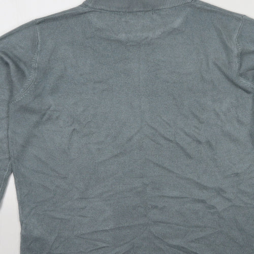 Mia Moda Womens Grey Round Neck  Acrylic Pullover Jumper Size M