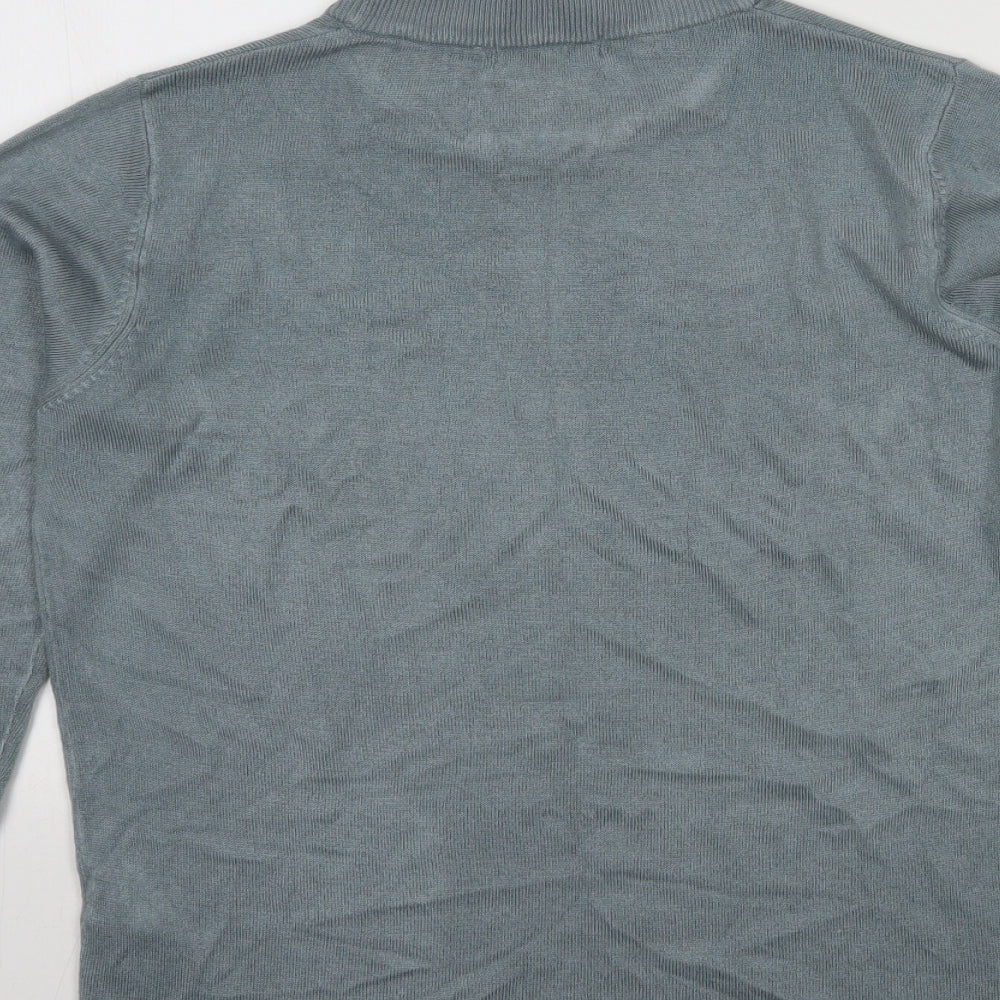 Mia Moda Womens Grey Round Neck  Acrylic Pullover Jumper Size M