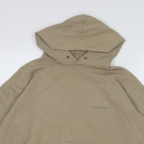 Fruit of the Loom Mens Beige  Cotton Pullover Hoodie Size S
