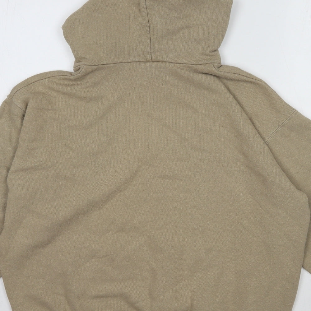 Fruit of the Loom Mens Beige  Cotton Pullover Hoodie Size S