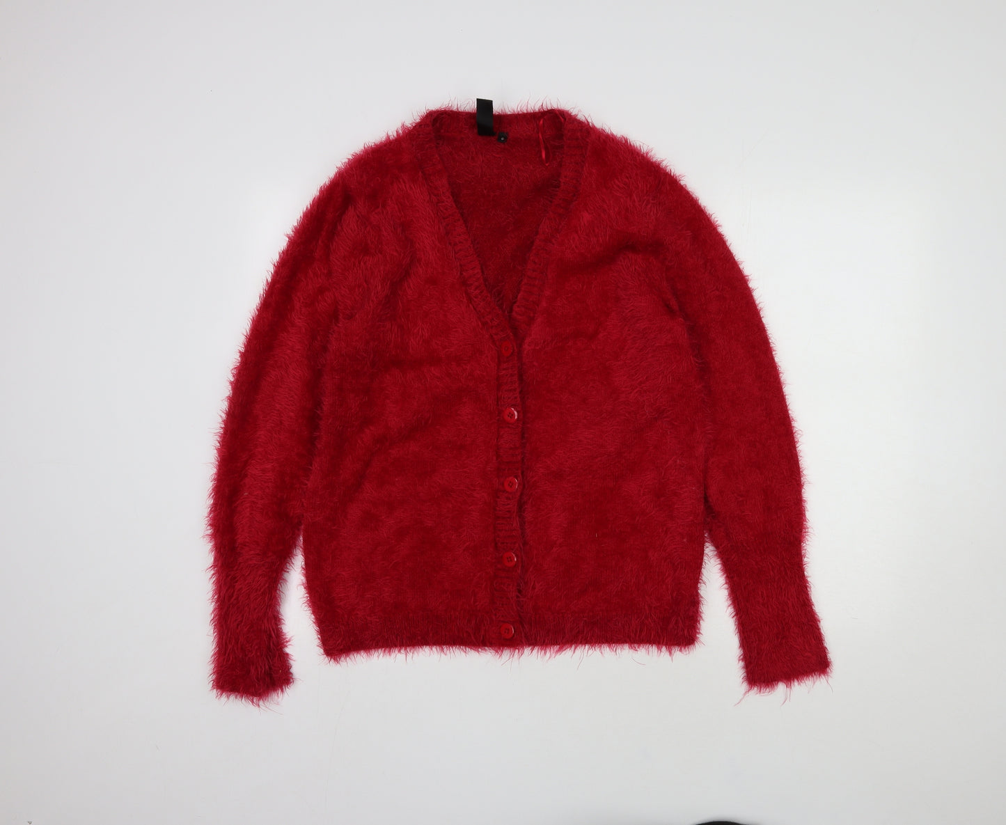 Geena Womens Red Round Neck  Polyimide Pullover Jumper Size S