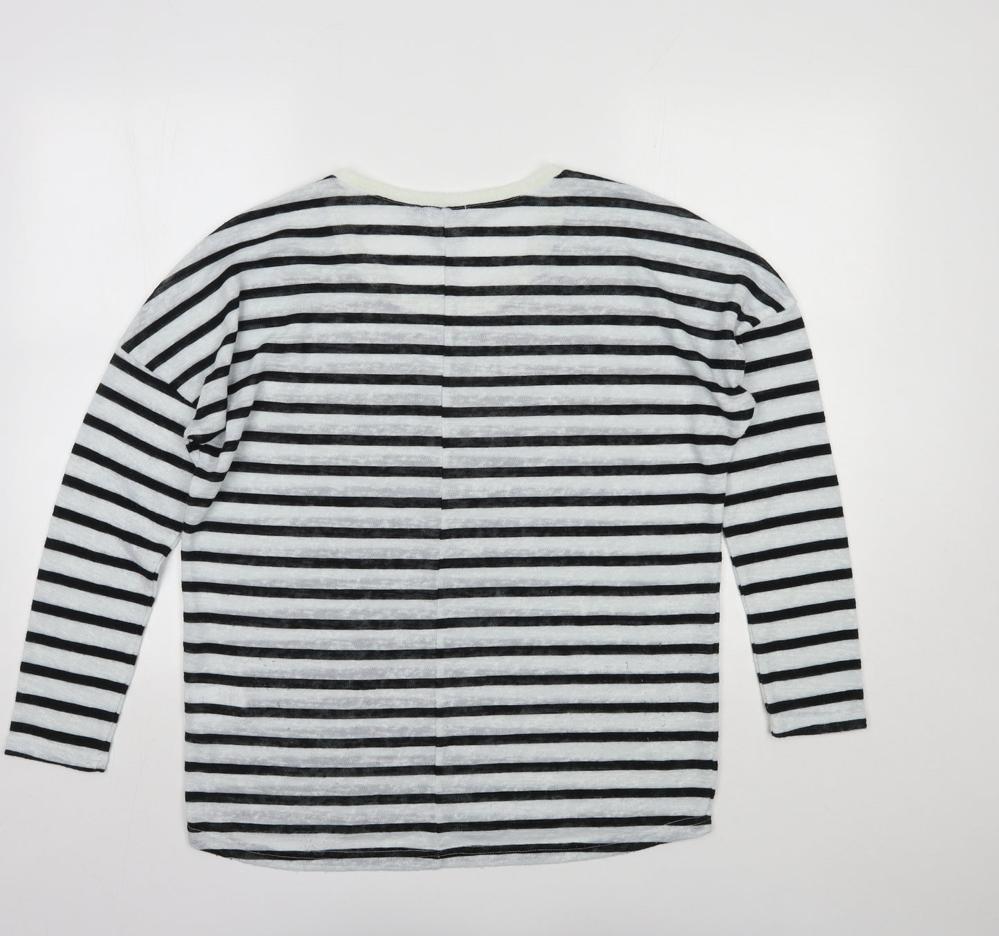 b.young Womens Multicoloured Scoop Neck Striped Polyester Pullover Jumper Size M