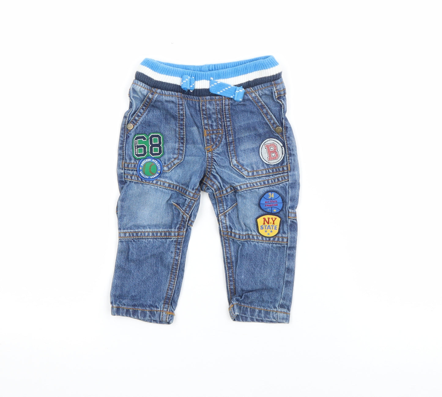 F&F Boys Blue  Cotton Capri Jeans Size 3-6 Months