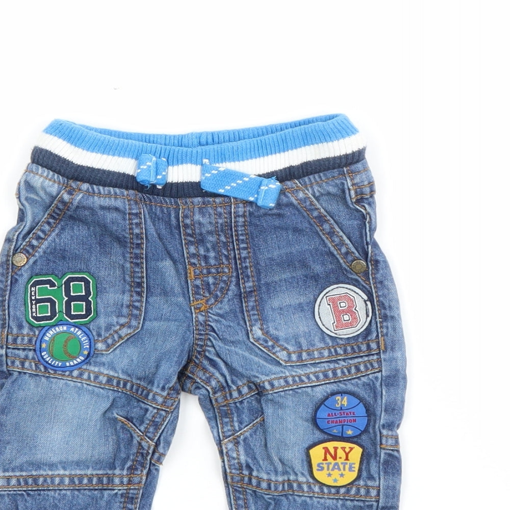 F&F Boys Blue  Cotton Capri Jeans Size 3-6 Months