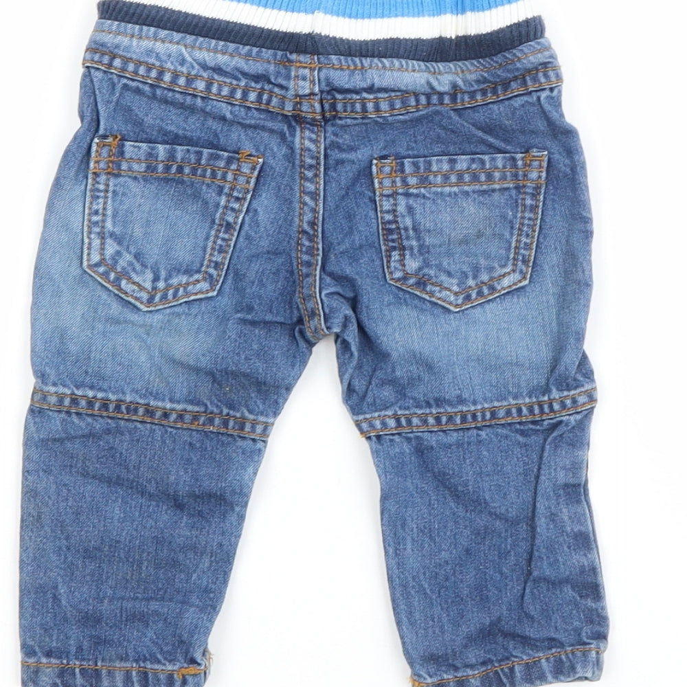 F&F Boys Blue  Cotton Capri Jeans Size 3-6 Months