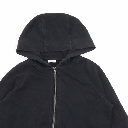 F&F Girls Black  Cotton Full Zip Hoodie Size 10-11 Years  Zip