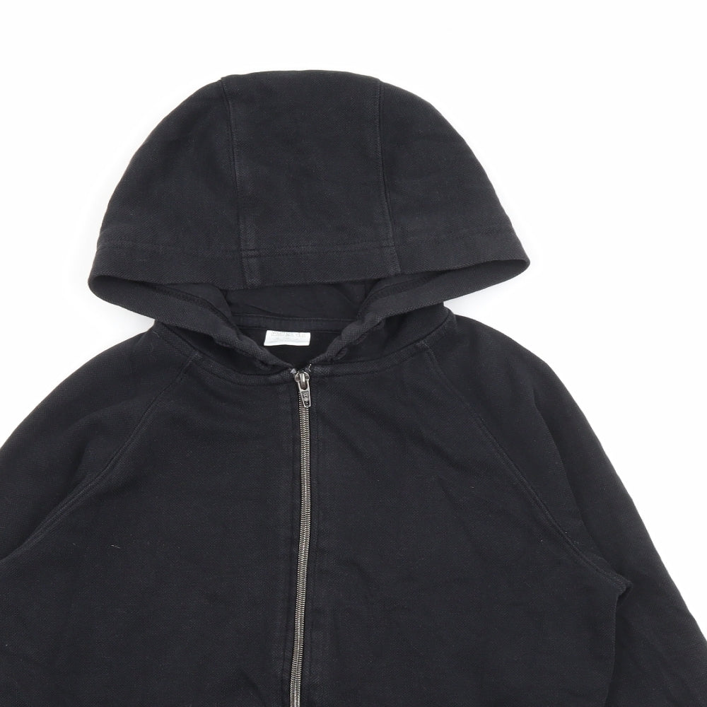 F&F Girls Black  Cotton Full Zip Hoodie Size 10-11 Years  Zip