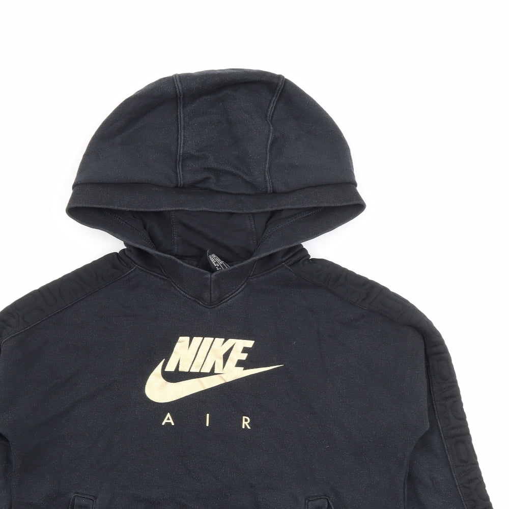 Nike  Boys Black  Cotton Pullover Hoodie Size 8-9 Years