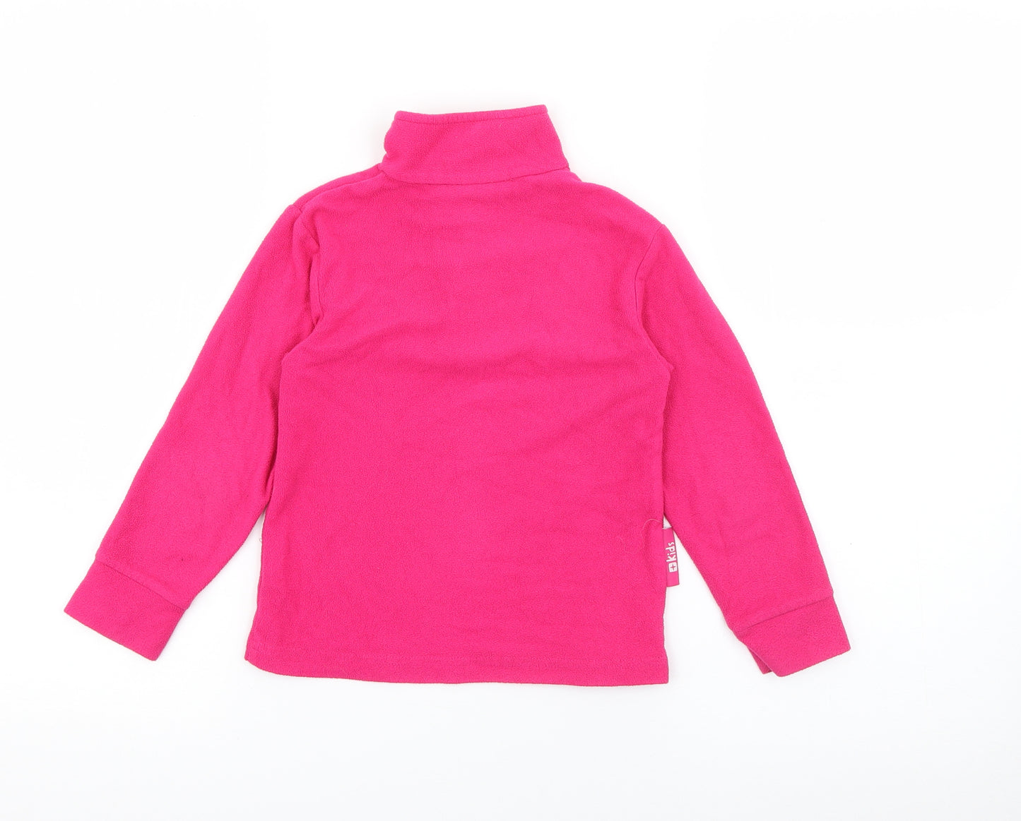 Kids Girls Pink High Neck  Polyester Pullover Jumper Size 3-4 Years  Zip