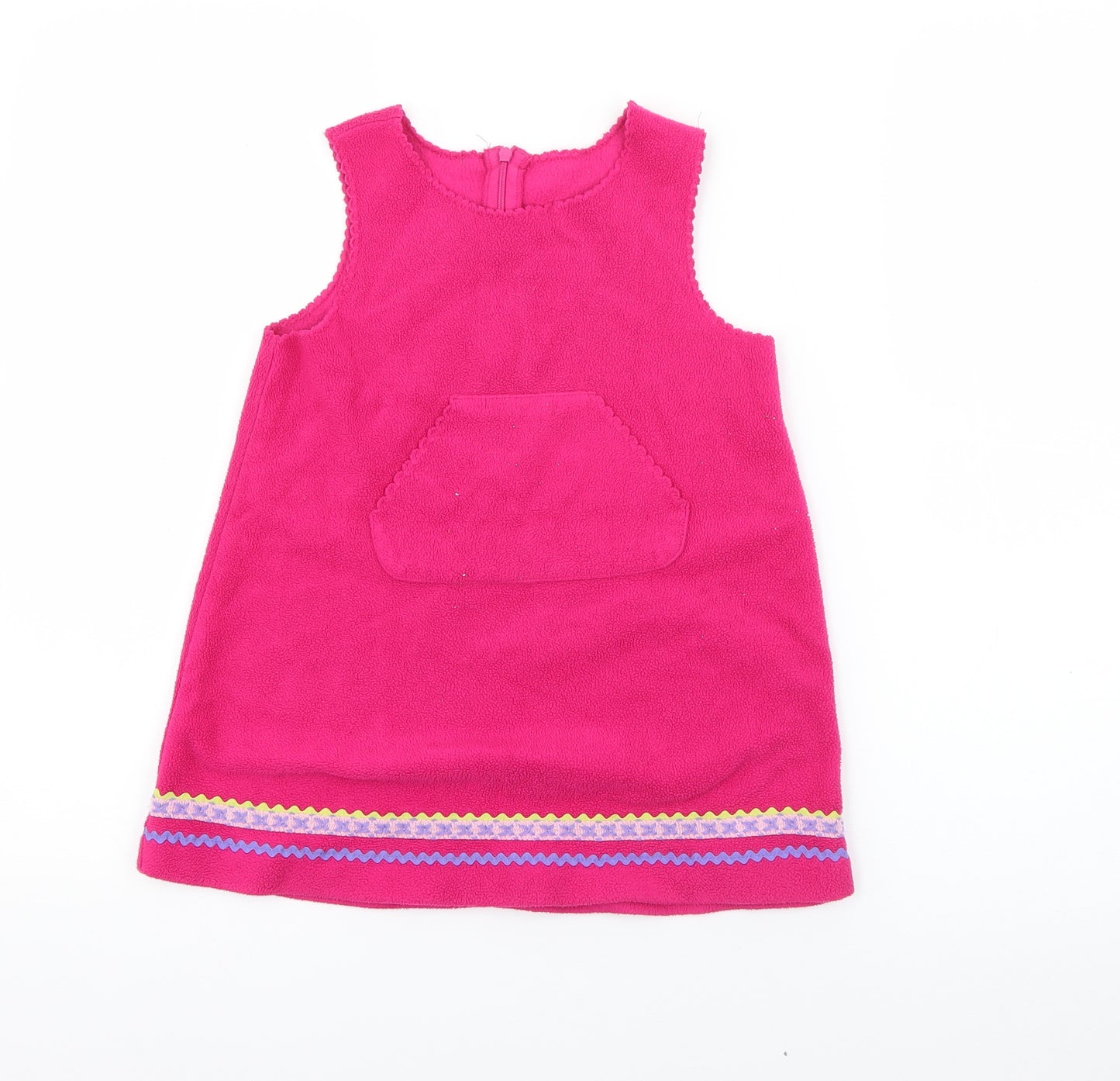 Active Girls Pink  Polyester Pinafore/Dungaree Dress  Size 2-3 Years  Round Neck