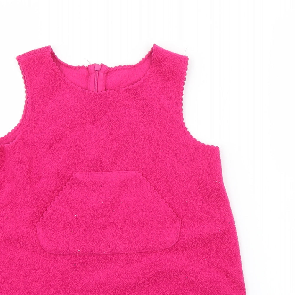 Active Girls Pink  Polyester Pinafore/Dungaree Dress  Size 2-3 Years  Round Neck