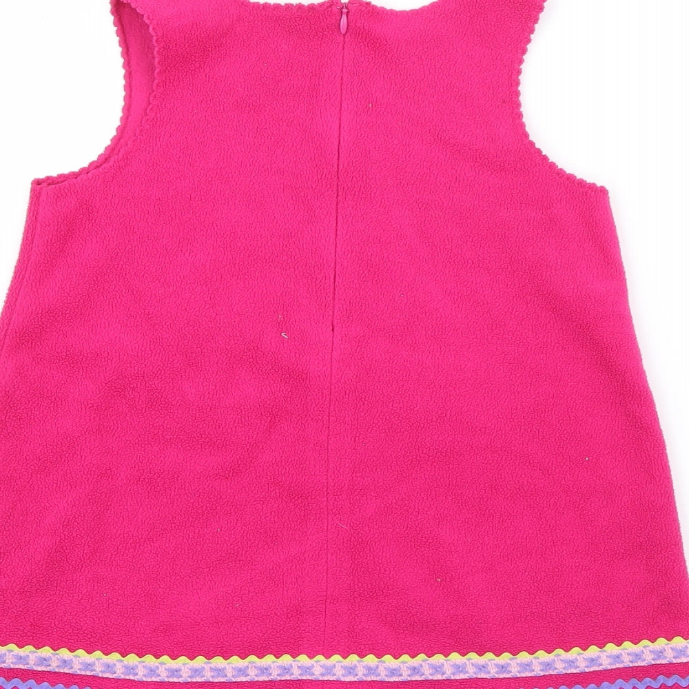 Active Girls Pink  Polyester Pinafore/Dungaree Dress  Size 2-3 Years  Round Neck
