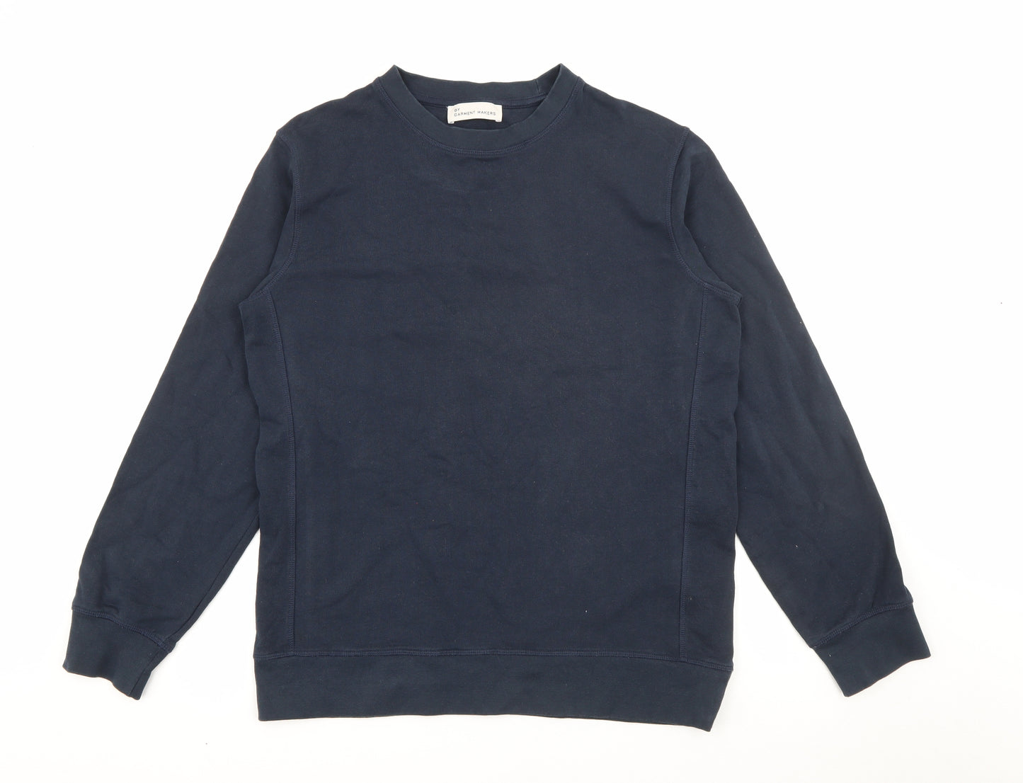 Garment Makers Mens Blue  Cotton Pullover Sweatshirt Size L