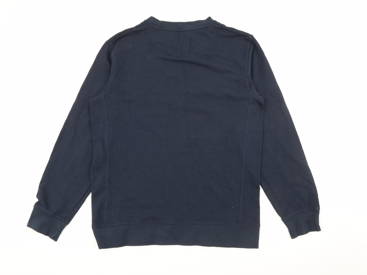 Garment Makers Mens Blue  Cotton Pullover Sweatshirt Size L