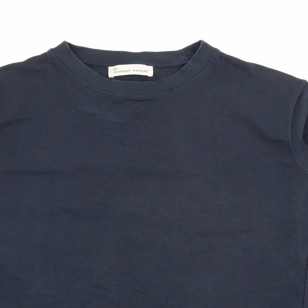 Garment Makers Mens Blue  Cotton Pullover Sweatshirt Size L