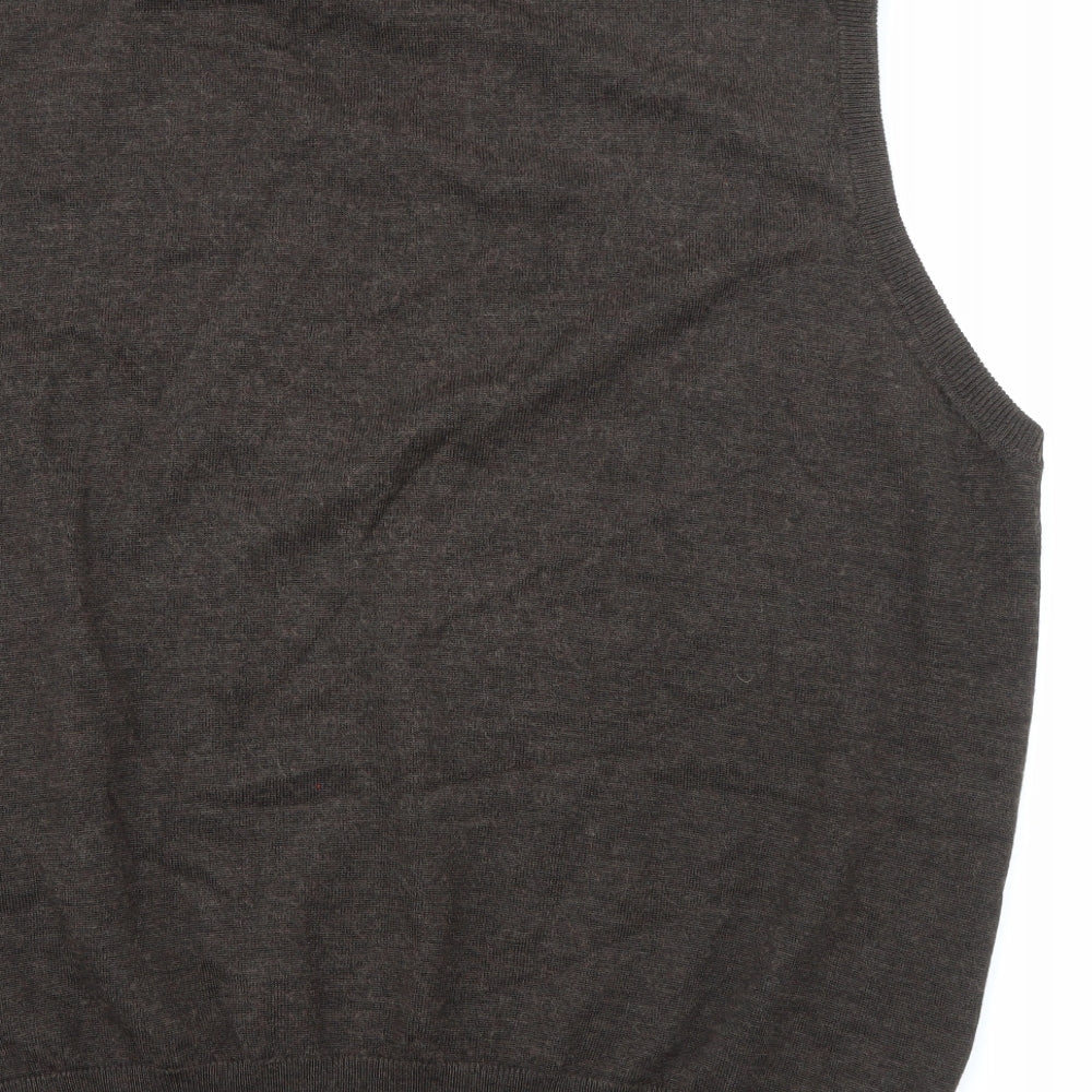 Wolsey Mens Brown V-Neck  Wool Pullover Jumper Size 2XL