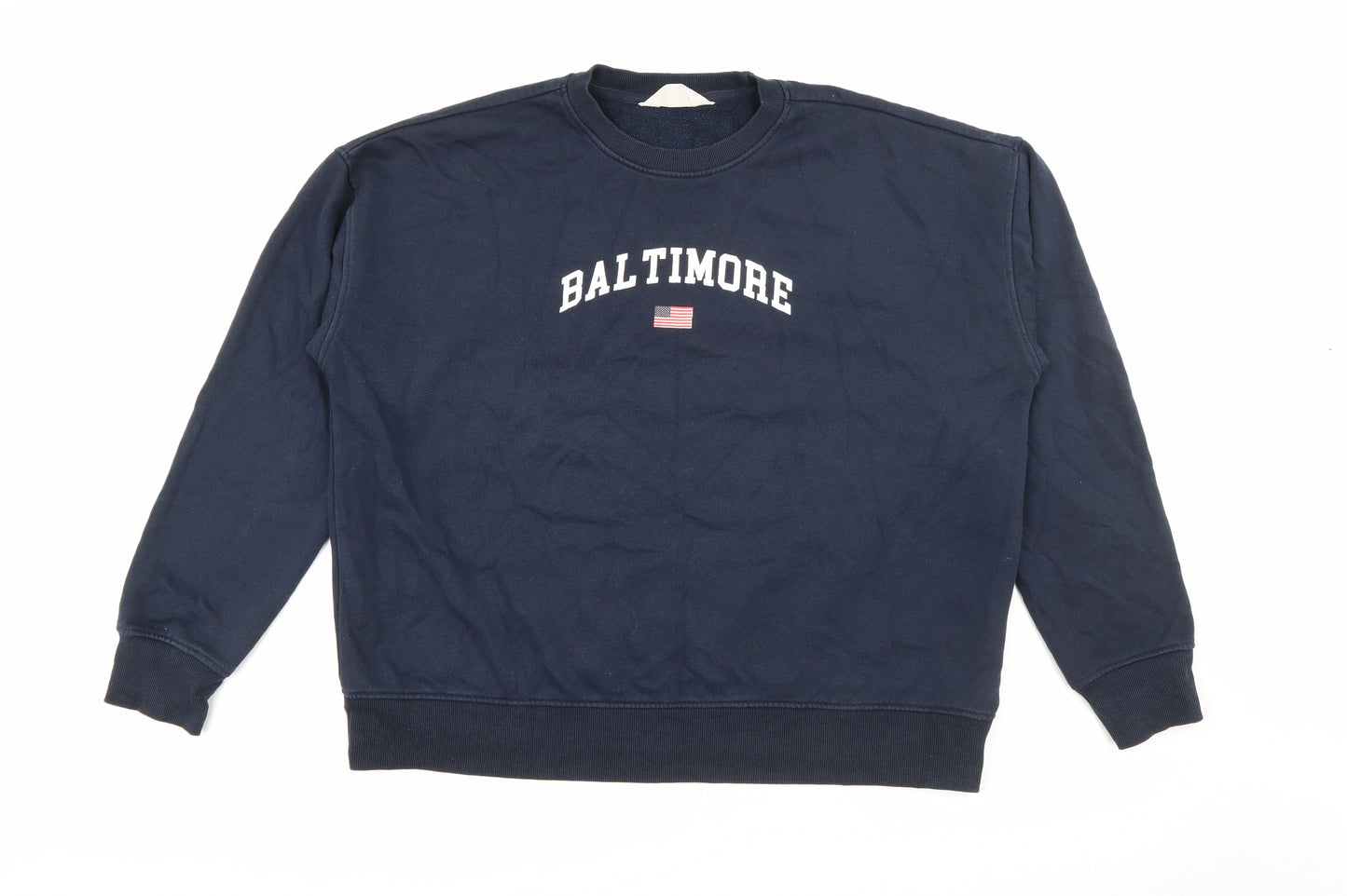 Primark Womens Blue  Cotton Pullover Sweatshirt Size 12