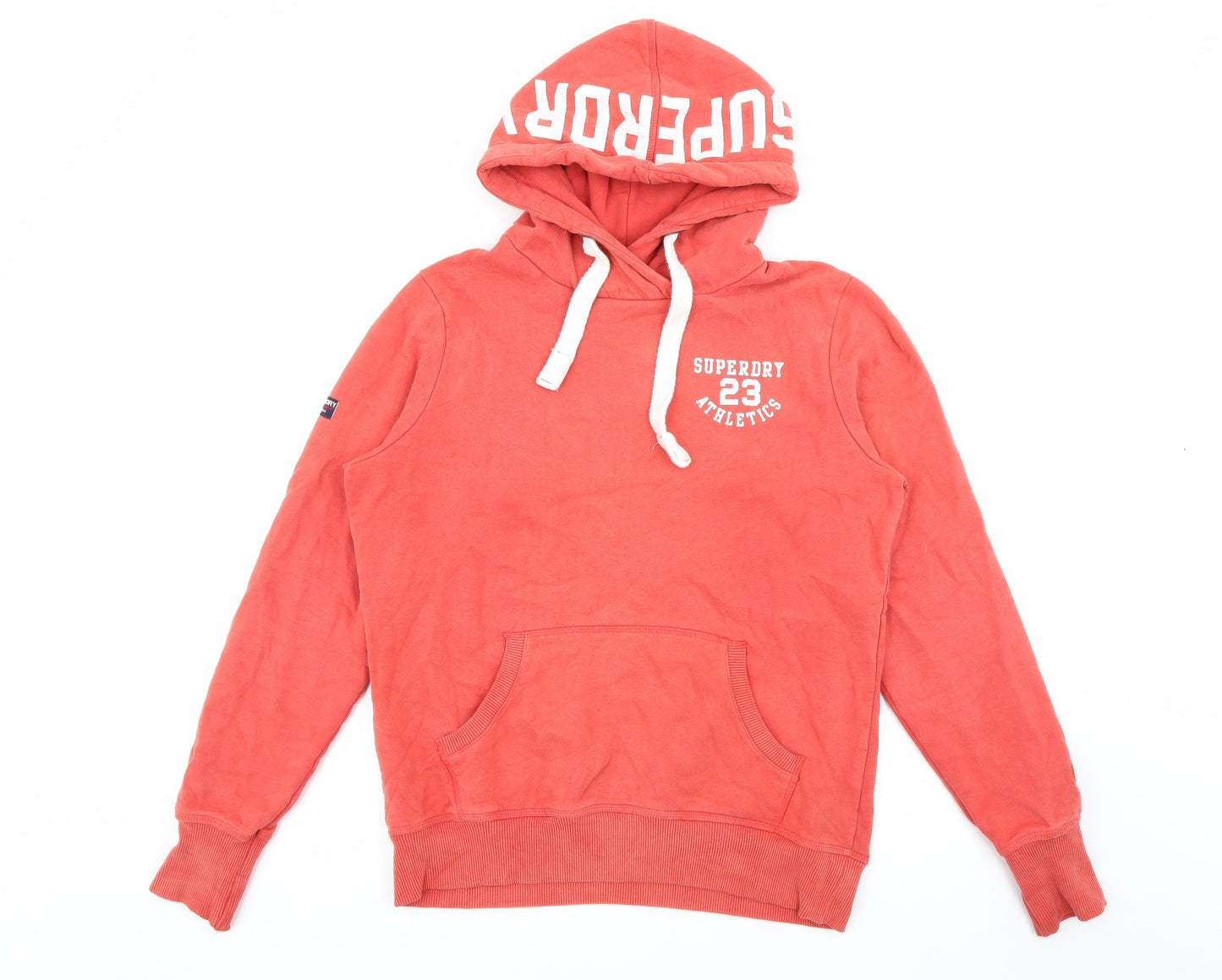 Superdry Mens Red  Cotton Pullover Hoodie Size L