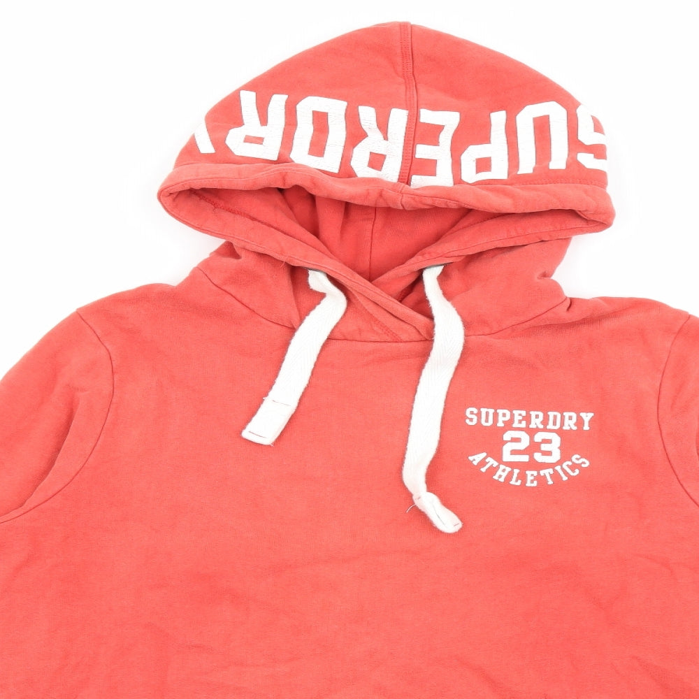 Superdry Mens Red  Cotton Pullover Hoodie Size L