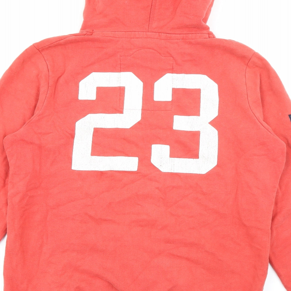 Superdry Mens Red  Cotton Pullover Hoodie Size L
