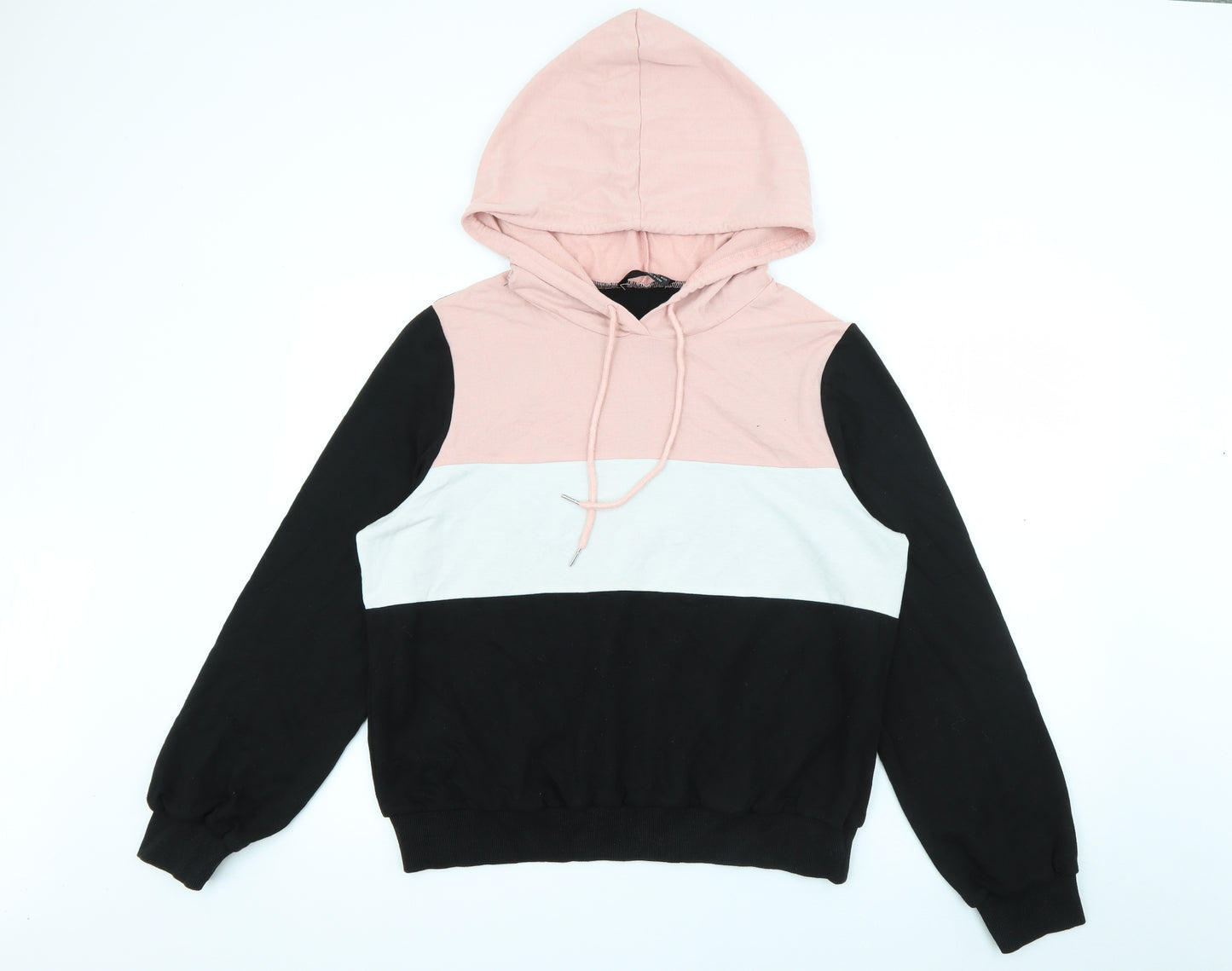 SheIn Womens Black  Polyester Pullover Hoodie Size L