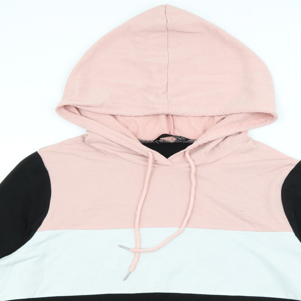 SheIn Womens Black  Polyester Pullover Hoodie Size L