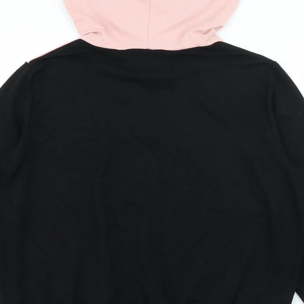 SheIn Womens Black  Polyester Pullover Hoodie Size L