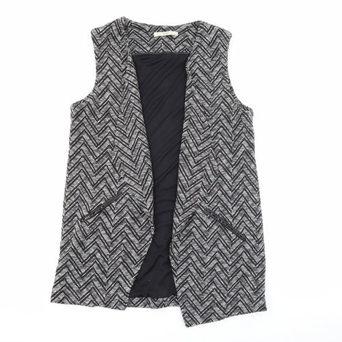 George Womens Black Geometric  Gilet Jacket Size 12
