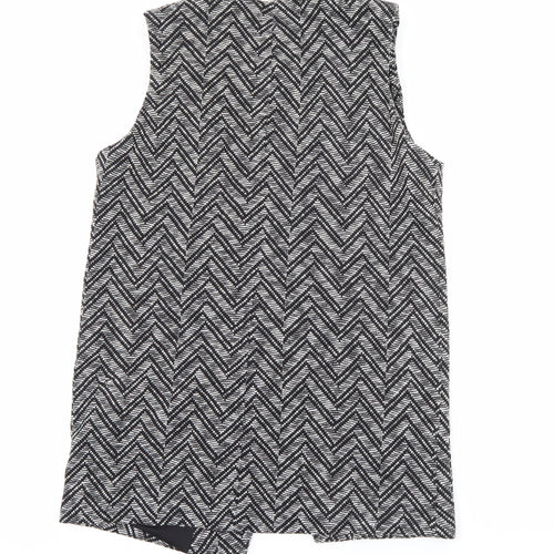 George Womens Black Geometric  Gilet Jacket Size 12