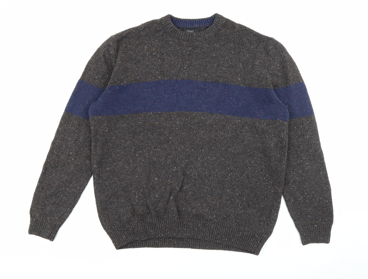 NEXT Mens Brown Crew Neck  Polyester Pullover Jumper Size XL