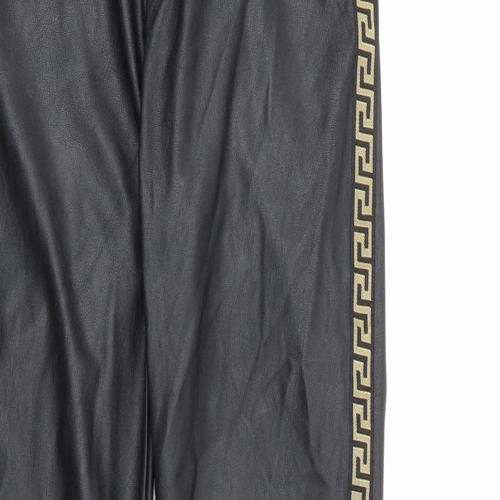 In Vogue Womens Black  Polyester Jegging Trousers Size M L27 in Regular Button