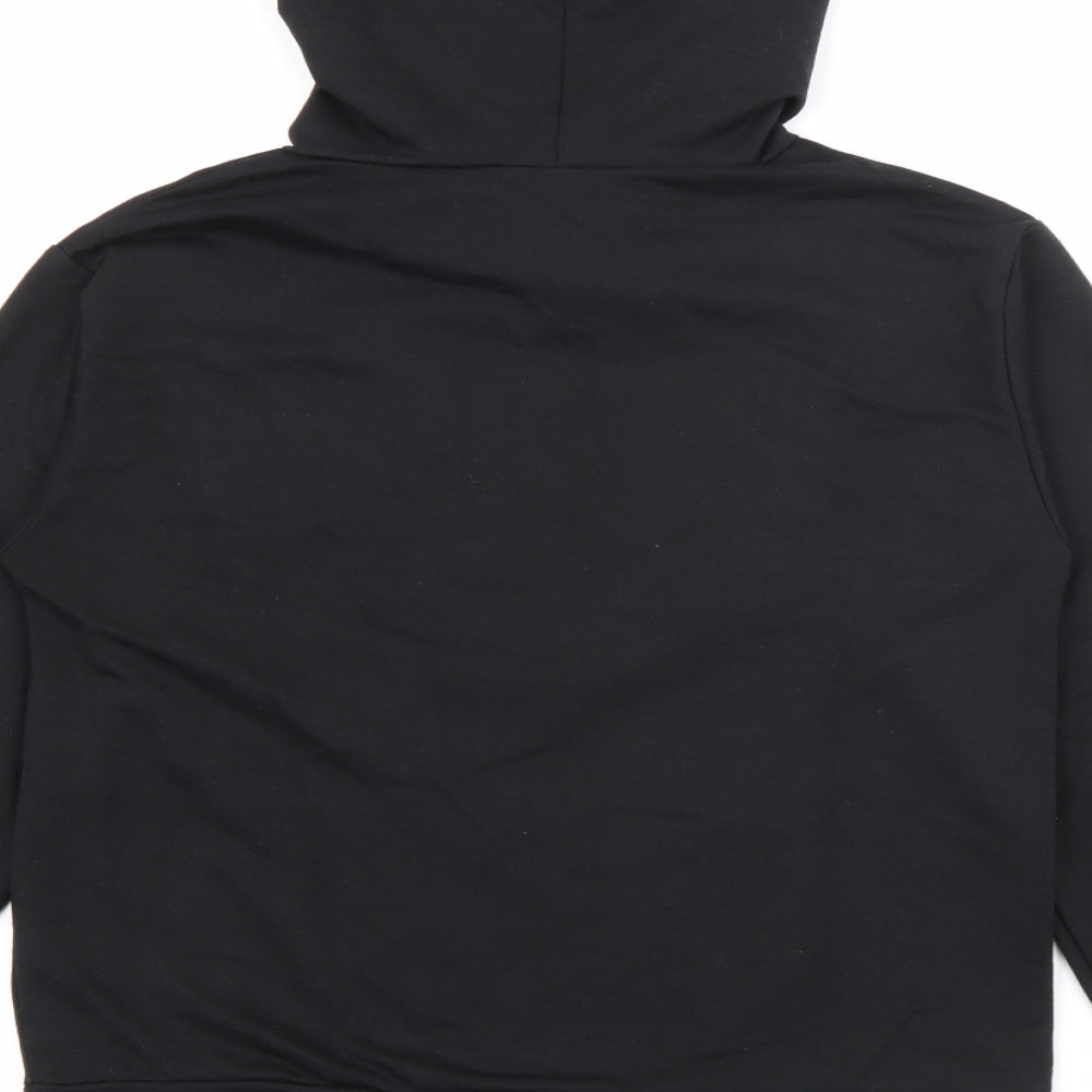 SheIn Womens Black  Polyester Pullover Hoodie Size XS   - Rose