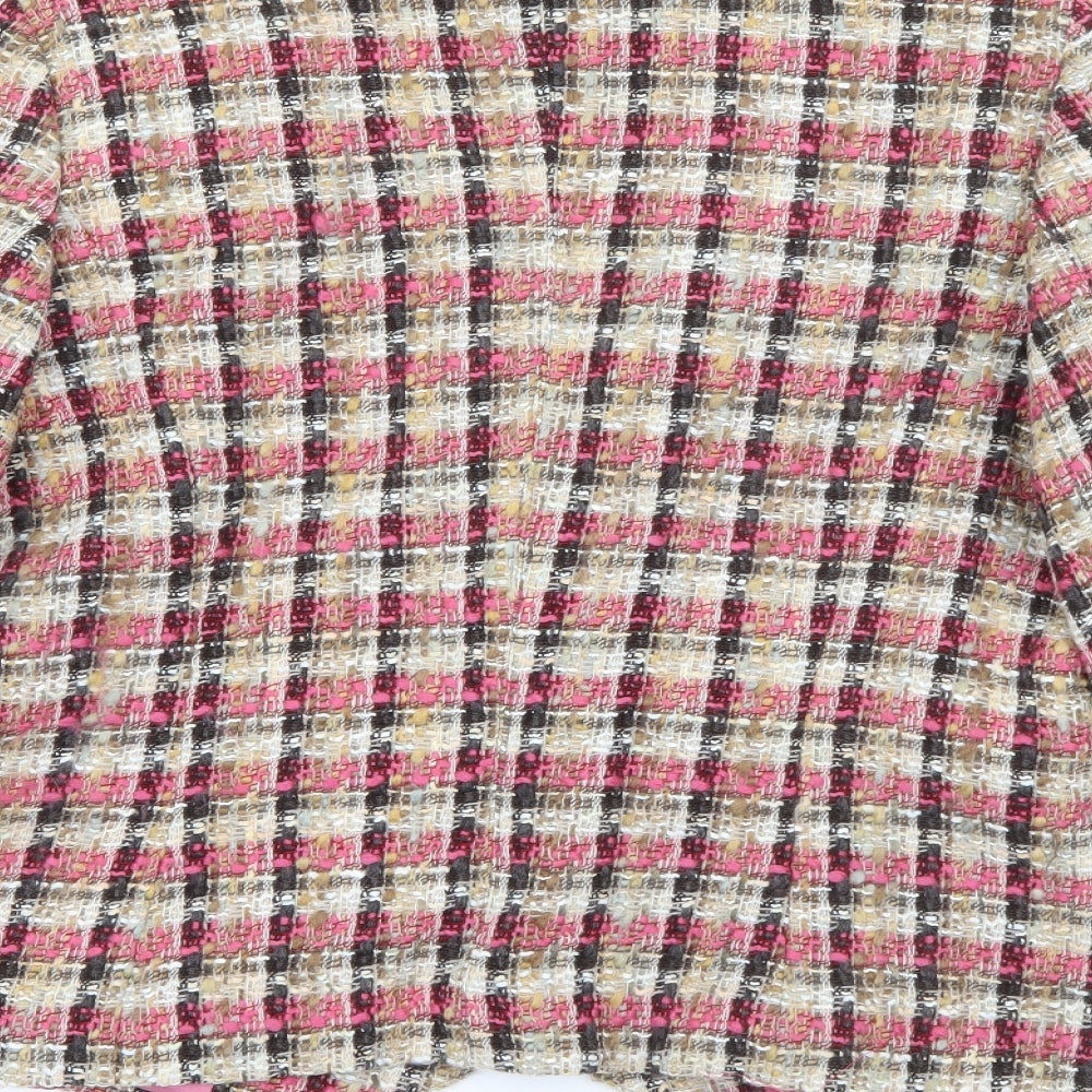Hammer Womens Pink Plaid Wool Jacket Blazer Size 12