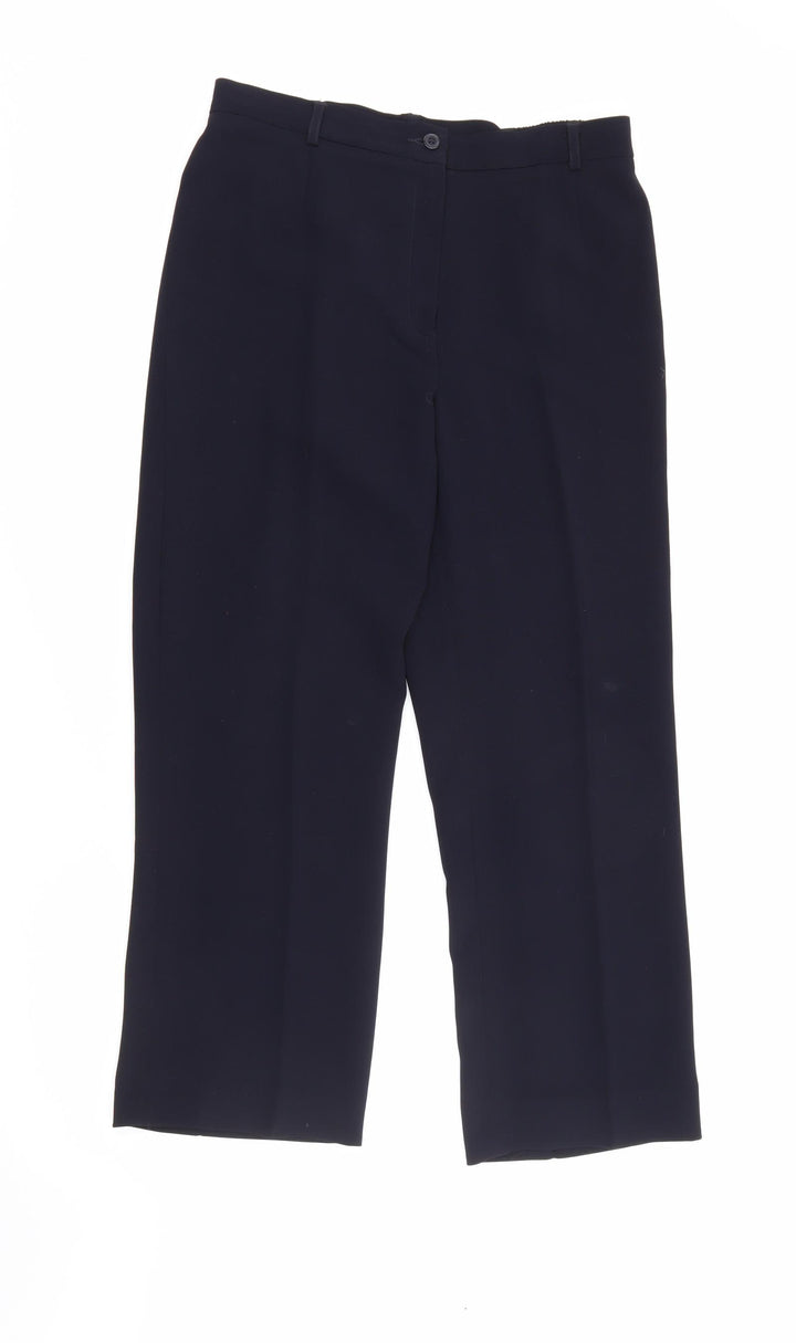Punt Roma Womens Blue  Polyester Trousers  Size 12 L27 in Regular Button