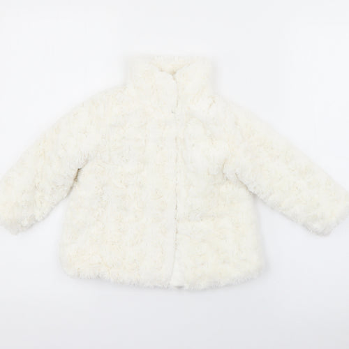 Young Dimension Girls White   Jacket  Size 18-24 Months   Snap