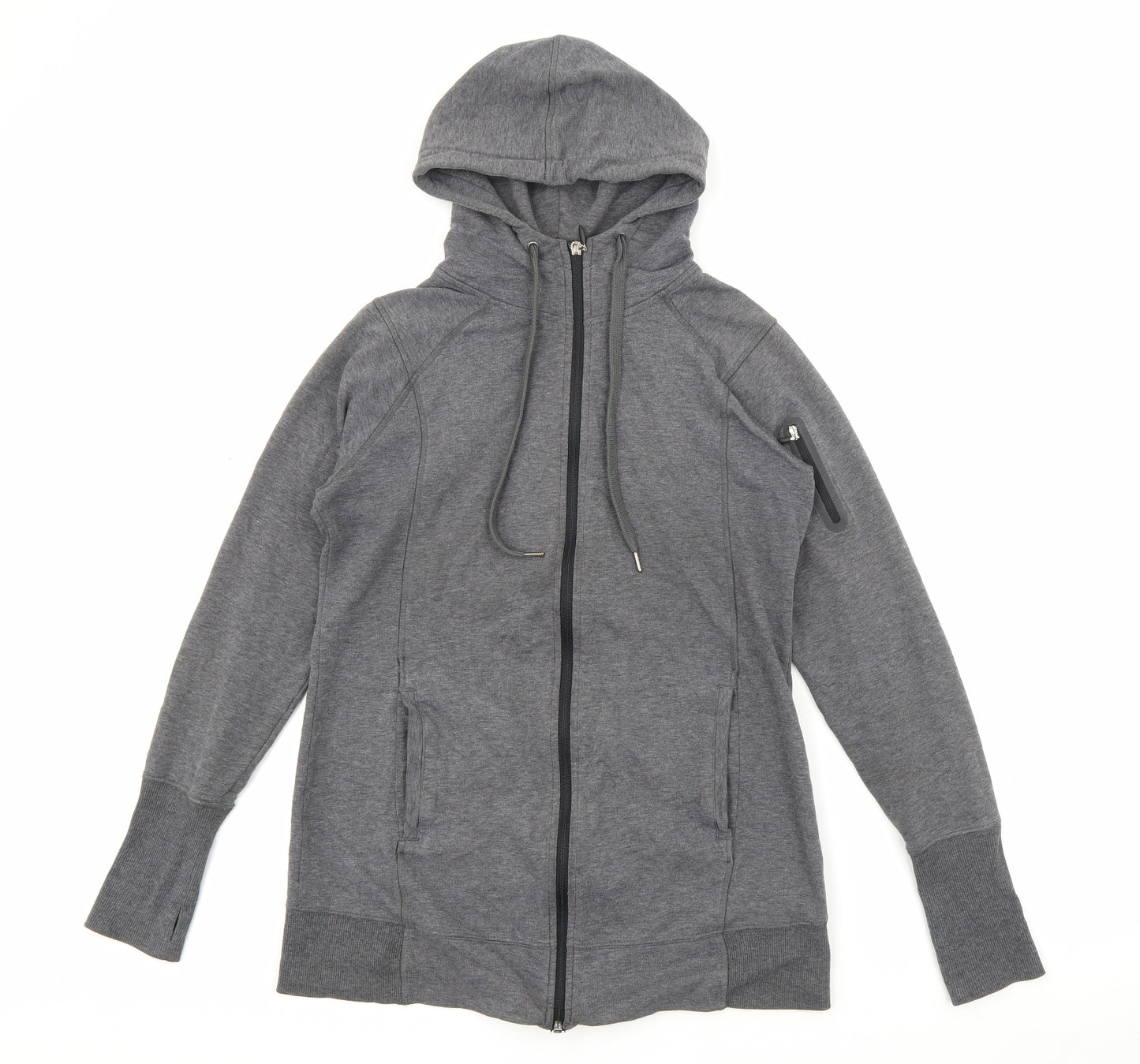 Marks and Spencer Womens Grey  Cotton Full Zip Hoodie Size 10  Zip