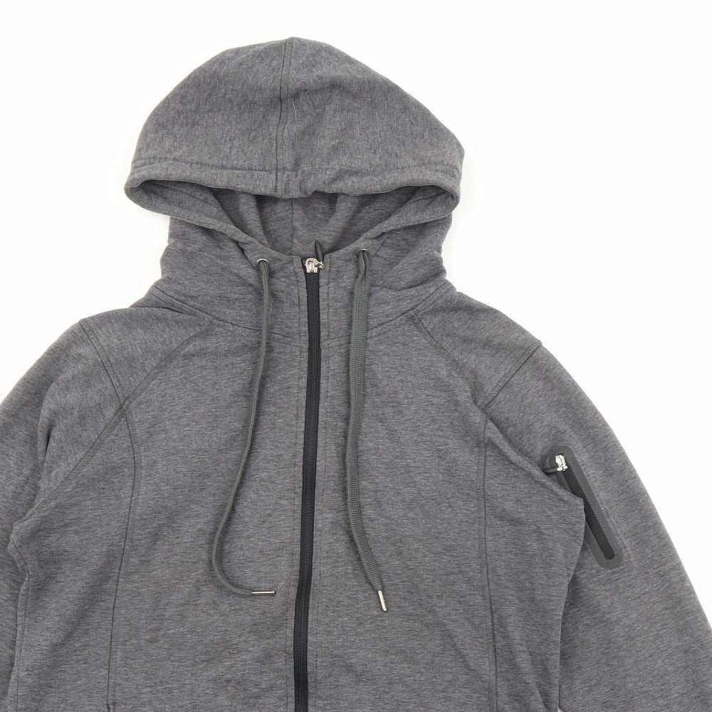 Marks and Spencer Womens Grey  Cotton Full Zip Hoodie Size 10  Zip