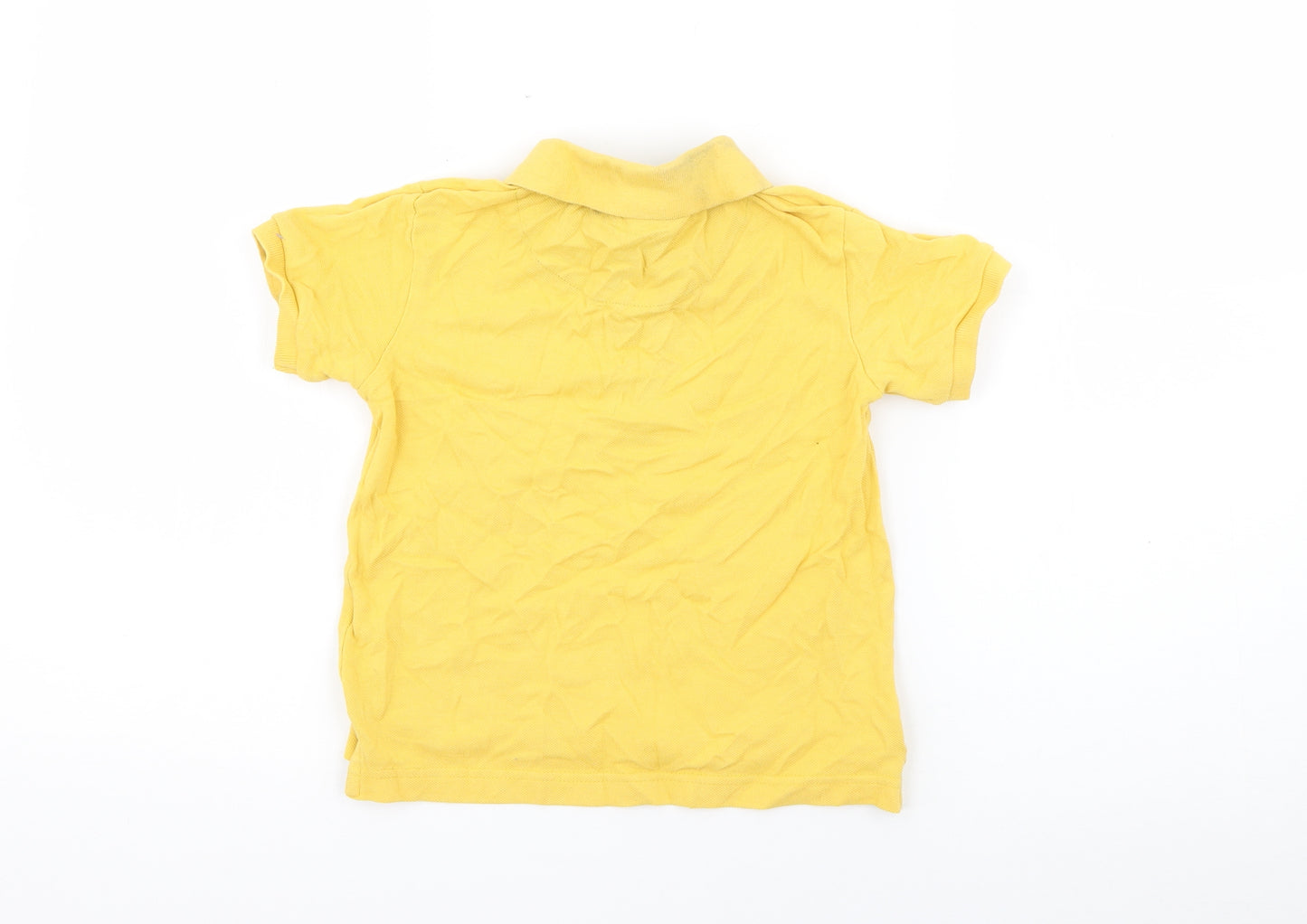 JoJo Maman Bébé Boys Yellow  Cotton Pullover Polo Size 4-5 Years Collared Button