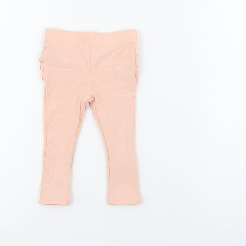 Preworn1 Girls Pink  Cotton Pedal Pusher Leggings Size 3-6 Months