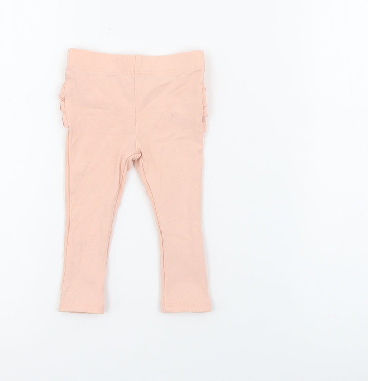 Preworn1 Girls Pink  Cotton Pedal Pusher Leggings Size 3-6 Months