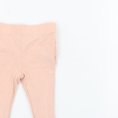 Preworn1 Girls Pink  Cotton Pedal Pusher Leggings Size 3-6 Months