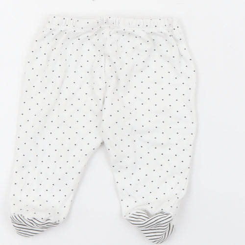 Mini birba Girls White Polka Dot Cotton Pedal Pusher Leggings Size 6-9 Months