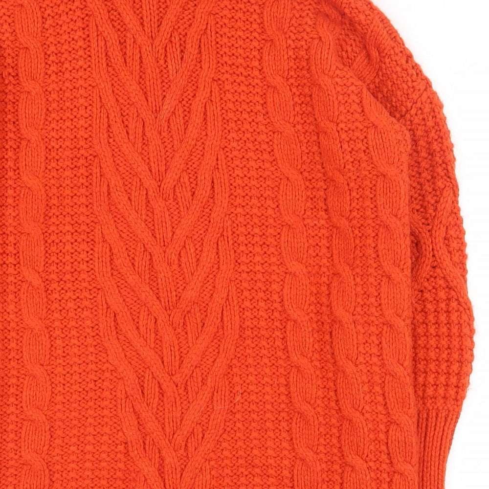 Marks and Spencer Womens Orange Roll Neck  Acrylic Pullover Jumper Size M