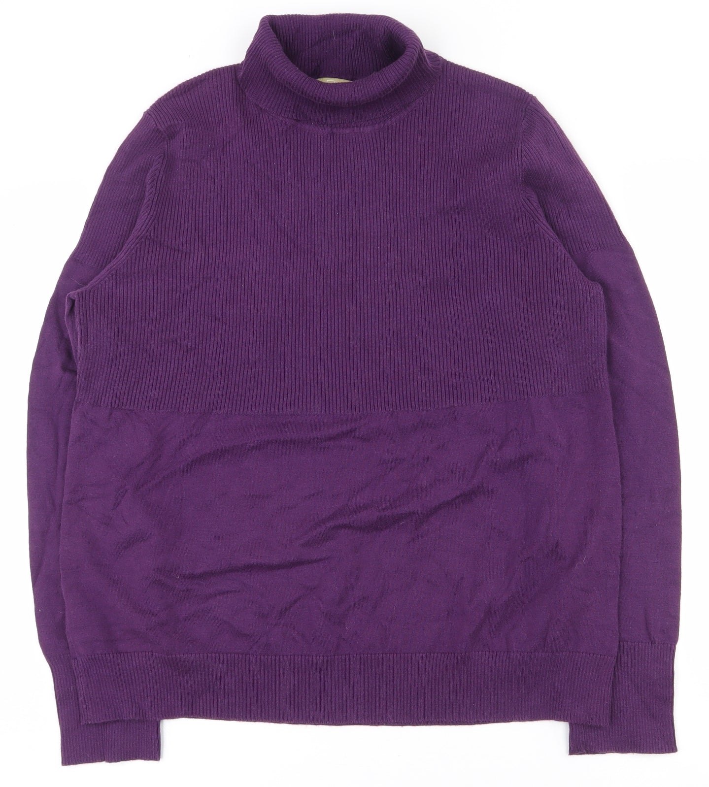 TU Womens Purple Roll Neck  Cotton Pullover Jumper Size 22