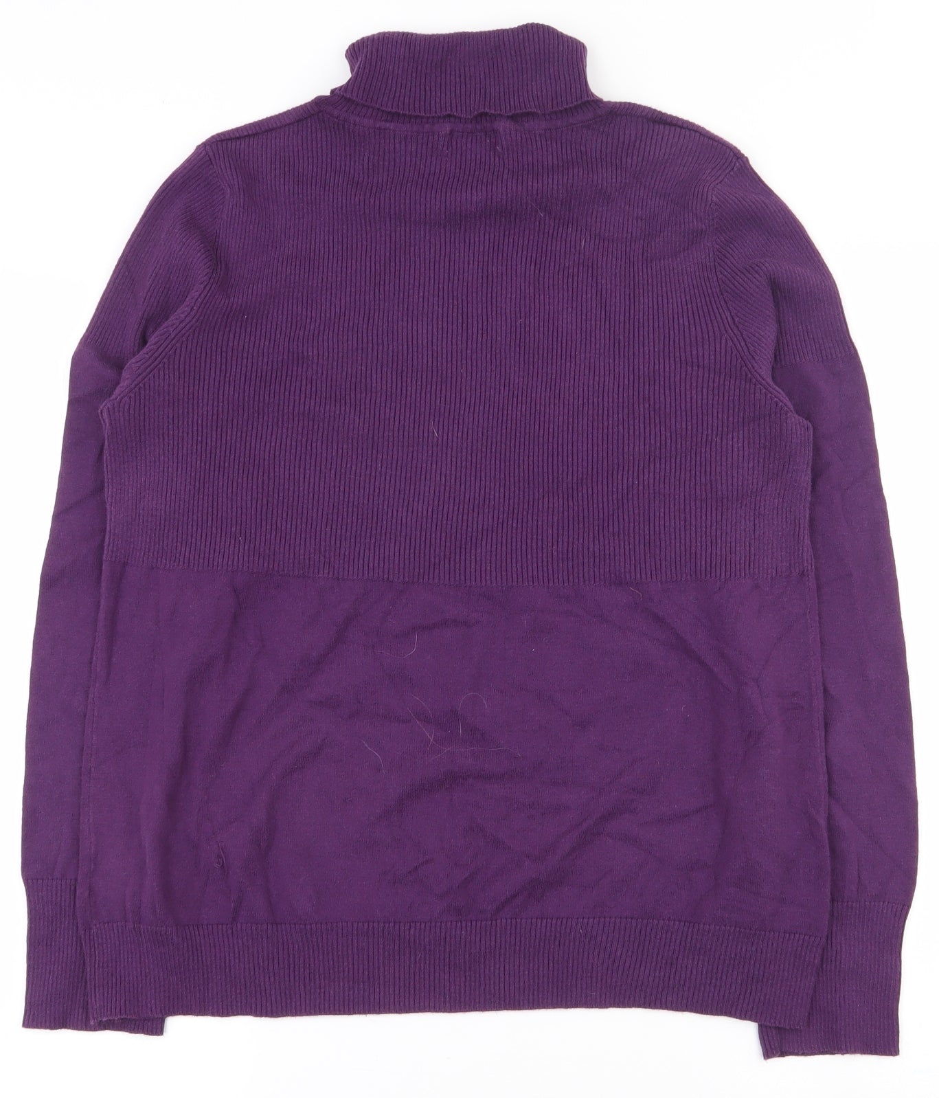 TU Womens Purple Roll Neck  Cotton Pullover Jumper Size 22