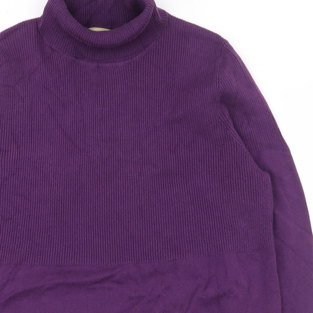 TU Womens Purple Roll Neck  Cotton Pullover Jumper Size 22